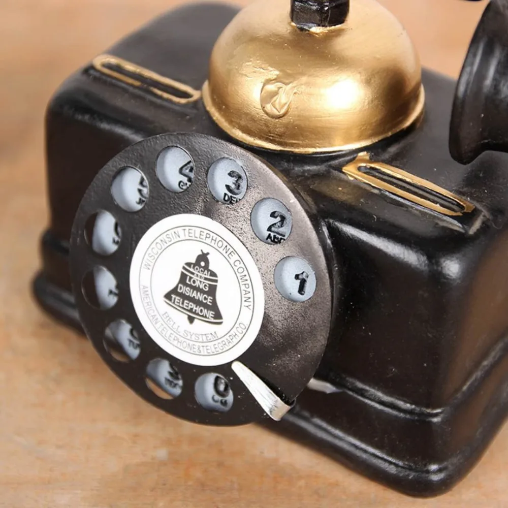 Ретро сделать старый смолы маятник античный телефон домашнее барное кафе настольное украшение 3