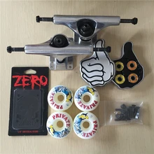 2016 Free Shipping Skateboard Parts Blank Aluminum 5.25″ Skate Trucks And Private PU Skate Wheels And BRO STYLE ABEC-3 Bearings