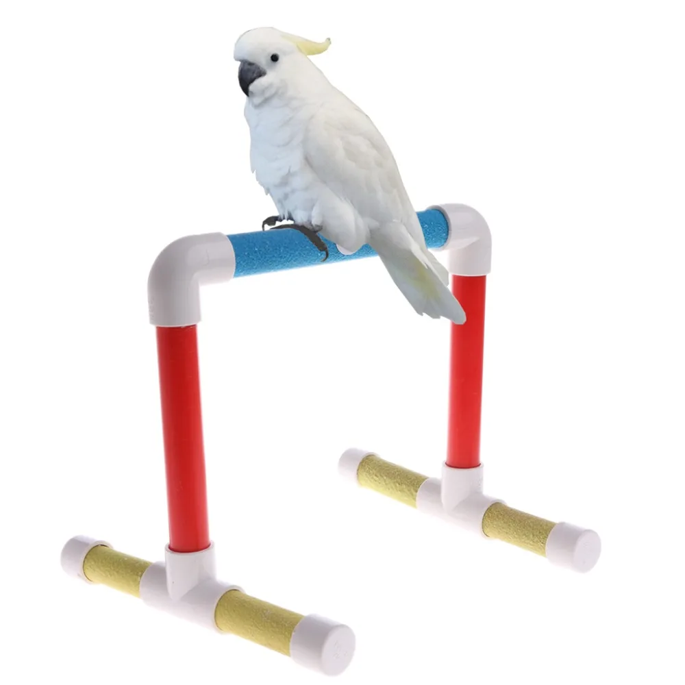 Hot Sale Colorful Pet Bird Cage Perches Stand Platform Chew Toy Paw