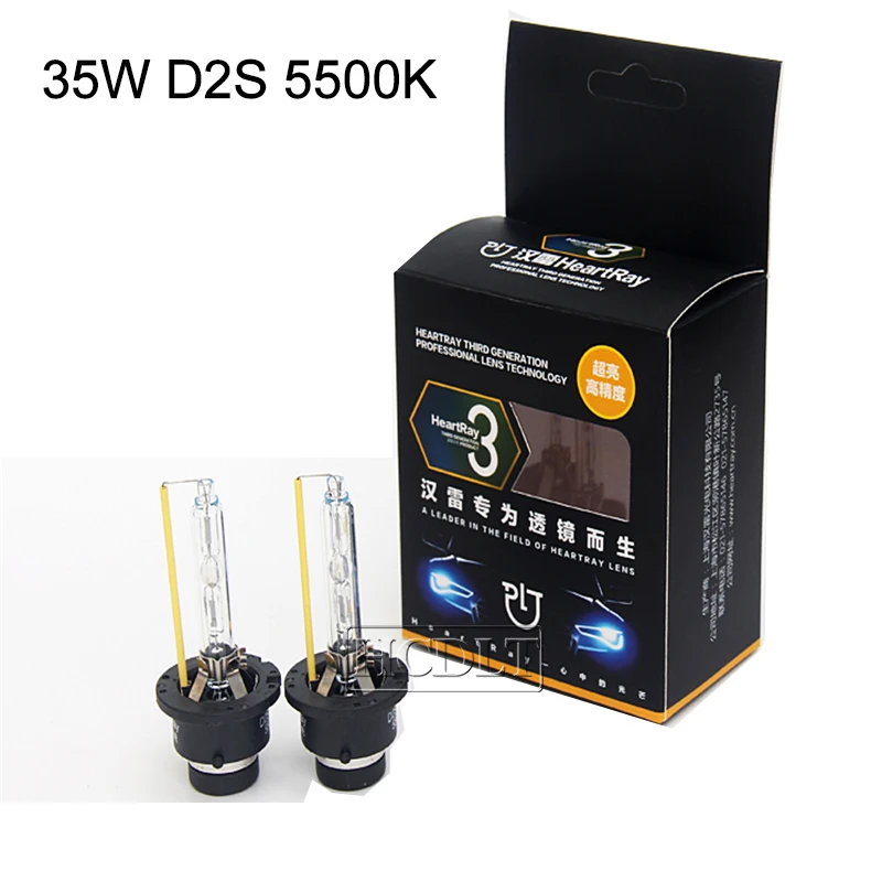 HCDLT Super Vision Original HeartRay 35W 5500K D1S D2S Xenon D2H D3S D4S 6500K White Auto Car Headlight UV Free HID Bulb Lamp