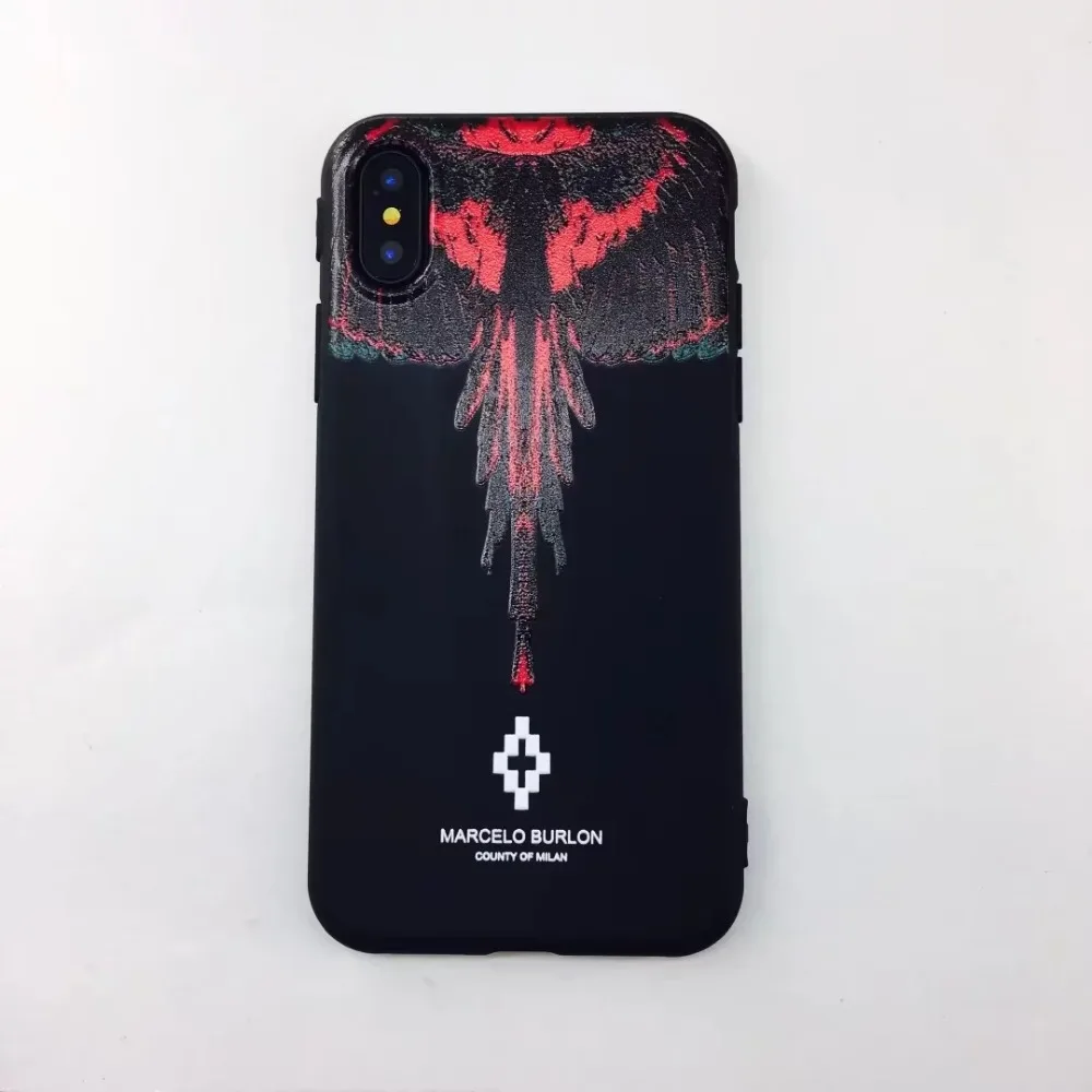 Interesse Ruckus stribet Super Fashion Marcelo Burlon Feather Wing Pattern With Wristband Lanyard  TPU Case Cover For IPhone X|for iphone|wings covercover marcelo burlon -  AliExpress