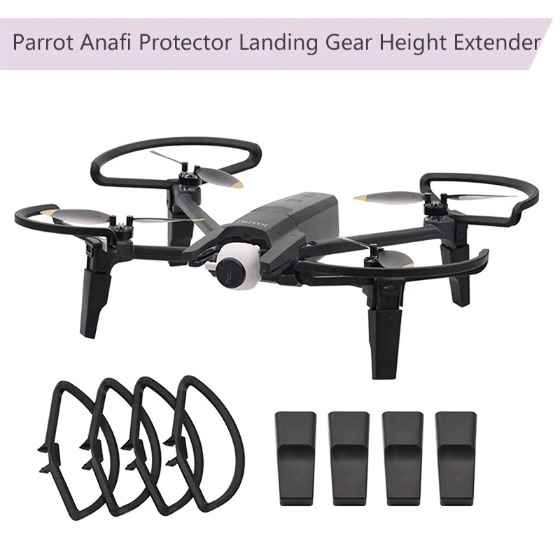Kopen Propeller Protector Props Guard Landingsgestel Kits Hoogte Extender Quick Release Been Voeten Drone Saver voor Papegaai Anafi drone Deel