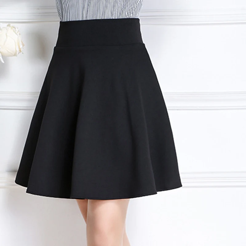 TIGENA Plus Size Mini Shorts Skirts Women 2019 Casual A-line High Waist Pleated Skirt Female School Girl Skater Skirt Black Blue TIGENA Plus Size Mini Shorts Skirts Women 2019 Casual A-line High Waist Pleated Skirt Female School Girl Skater Skirt Black Blue