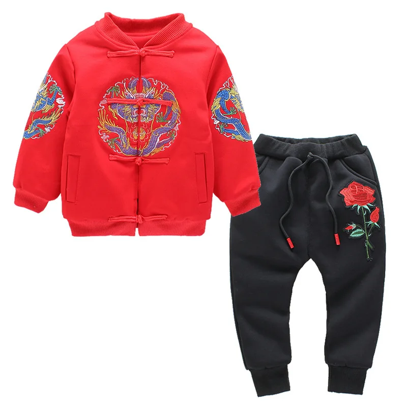 

winter clothes chinese toddler outfits 1 -6 yrs boy girl embroidered floral tang hanfu children traditional ancient folk costume