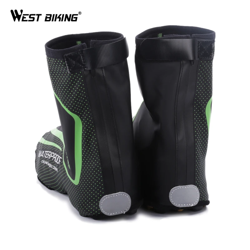 WEST BIKING Waterproof  Cycling Shoes Covers Reflective Bike Boot Cover Zipper Cubiertas Bicicleta Sport MTB Bicycle Shoe Cover