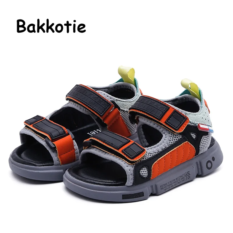

Bakkotie 2019 Summer Boys Fashion Breathable Sandals Kids Toddler New Black Soft Casual Shoes Girls Mixed Color Pu Sandals
