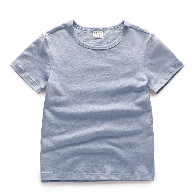 

2019 new children's cotton short-sleeved t-shirt baby clothes boys and girls light breathable solid color shirt clothing