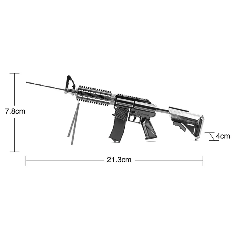 Металлическая нано головоломка 3D 21 см M4A8 модель оружия карбина G001 лазерная