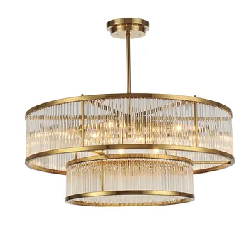 

11.11 American Living Room Luxury Gold Retro E14 Chandelier RH Loft LED Pendant Chandelier Lustre Chandelier Lighting Drop Light
