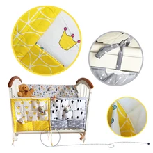 Подвесная сумка для хранения детской кроватки, многослойная многофункциональная мультипликационная сумка с карманами, 60*50 см, кроватный Органайзер