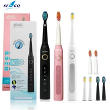 Seago – brosse à dents électrique sonique SG-507, Rechargeable, 5 Modes, nettoyage en profondeur, Oral, doux, poils Dupont