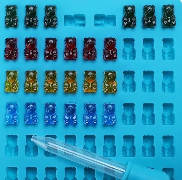 Hot 50 Maker Tray Silicone Novelty Gummy Chocolate Candy Cavity Ice Mold Bear | Дом и сад