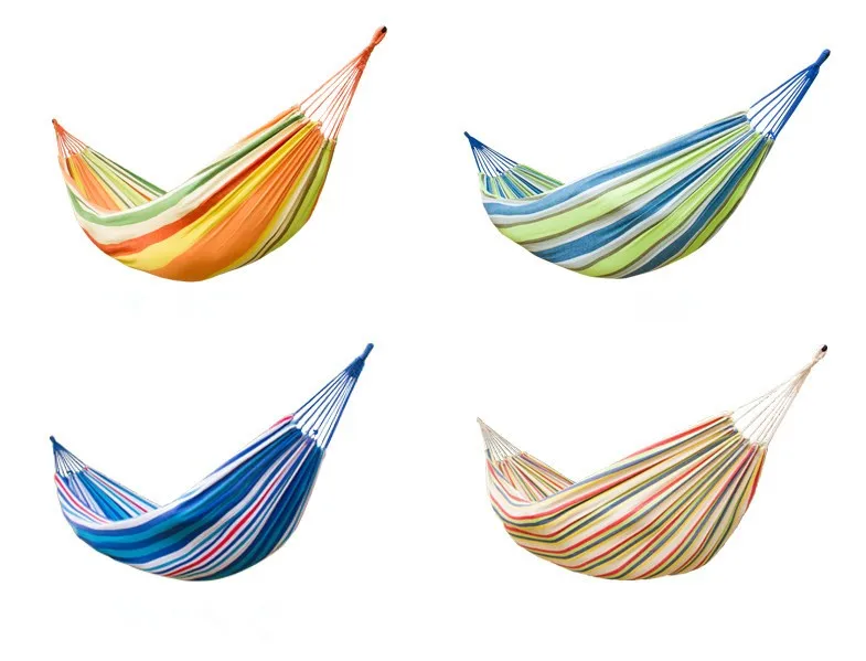 200X100cm Outdoor Multifunction hammock swing rainbow Striped canvas double indoor thickening widened dormitory double hammock