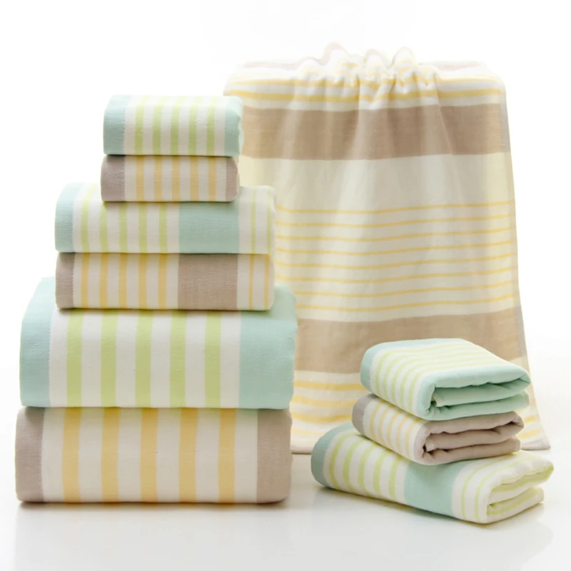 

Cotton Striped Face Shower Towel Home Bathroom Hotel For Adults Kids Badhanddoek Toalha de banho Serviette de bain