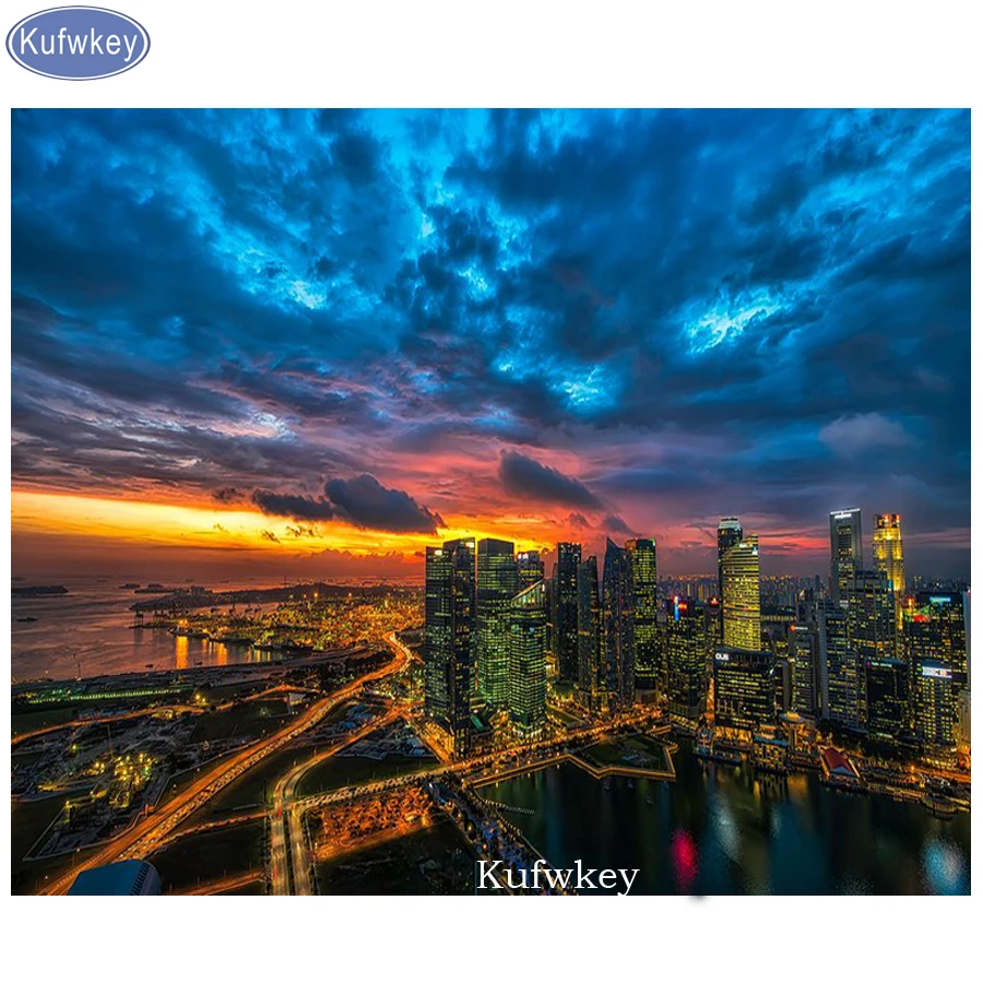 Paint with diamonds,Las Vegas city Night view,5d diamond embroidery