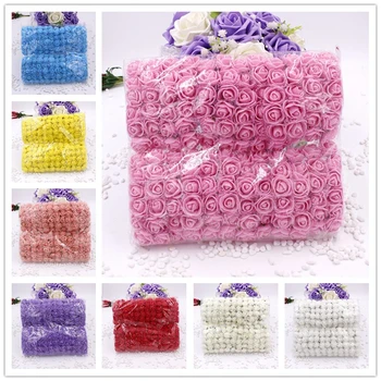

Hot 2cm Mini PE Artificial Foam Rose Flowers Corsage Scrapbooking Accessories Wedding Decoration Flower 144 pcs/pack PMH006