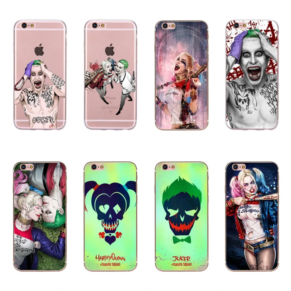 For iPhone 6 Plus 6s Phone Cases Lovers Harley Quinn Joker Design Soft Rubber Cell phone Case Covers Skin Fundas Capa Coque |