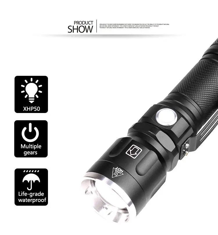 XHP 50 LED микро USB зарядка перезаряжаемый фонарик для занятий спортом на открытом