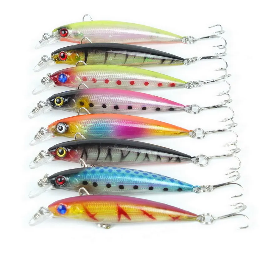 

Deep Saltwater Fishing Lures Squid Laser Salwater 3D Minnow Fishing Lures Salt Swimbait Wobbler 8 pcs 8.5cm 7.2G