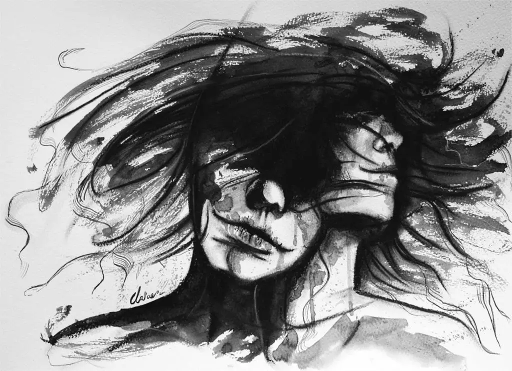 abstract gir mood awesome black and white graffiti drawing living