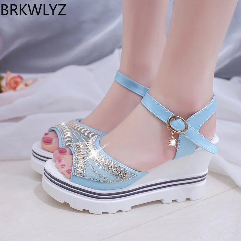 

BRKWLYZ Summer shoes woman Platform Women Soft Leather Casual Open Toe Gladiator wedges Trifle Mujer Women Shoes