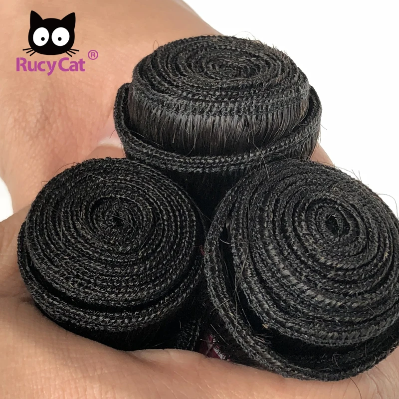 RucyCat 34 36 38 40 дюймов перуанский девственные волосы Weave Связки прямые 100%