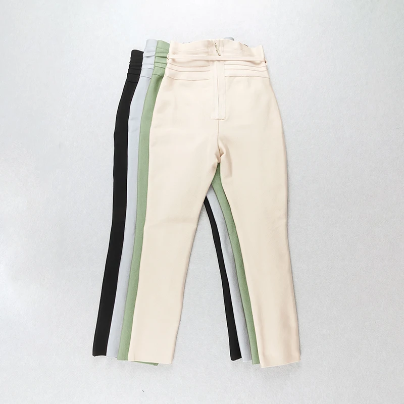 Bevenccel 7 цветов 2019 сексуальные летние брюки со шнуровкой Pantalon Femme знаменитости Карандаш брюки Mid wait женские брюки с поясом