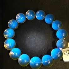 14 мм натуральный синий янтарь браслет с круглыми бусинами для женщин Человек подарок Целебный Камень из Мексики драгоценный камень браслет AAAAA сертификат