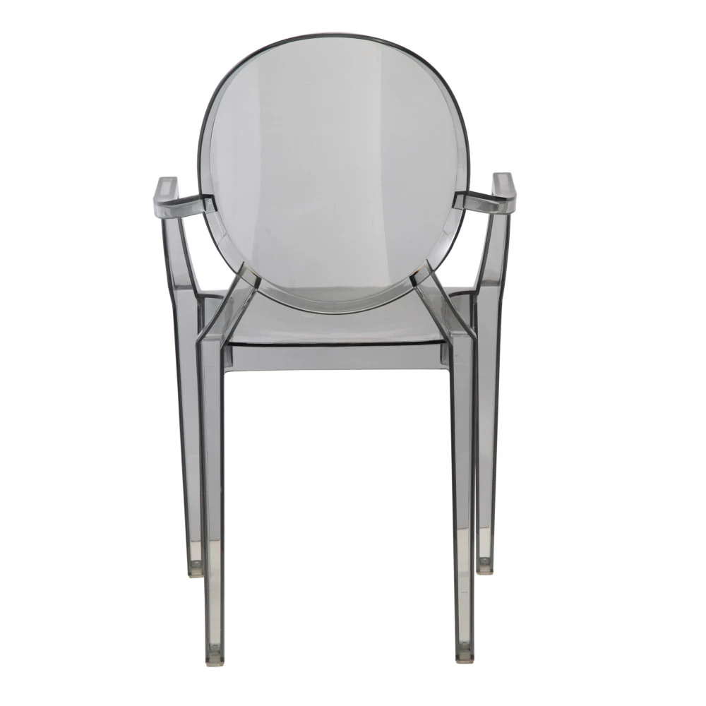 Fine Mod Imports Clear Arm Chair, Smoke (2)