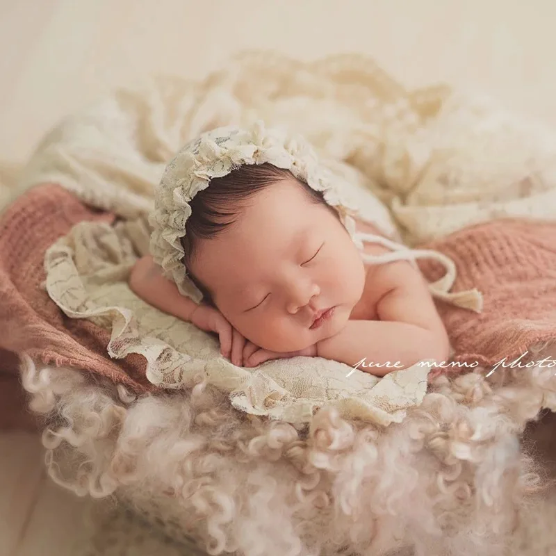 27*22cm Newborn Photography Props pillow baby photoshoot props handmade lace small pillow infant photography accessories