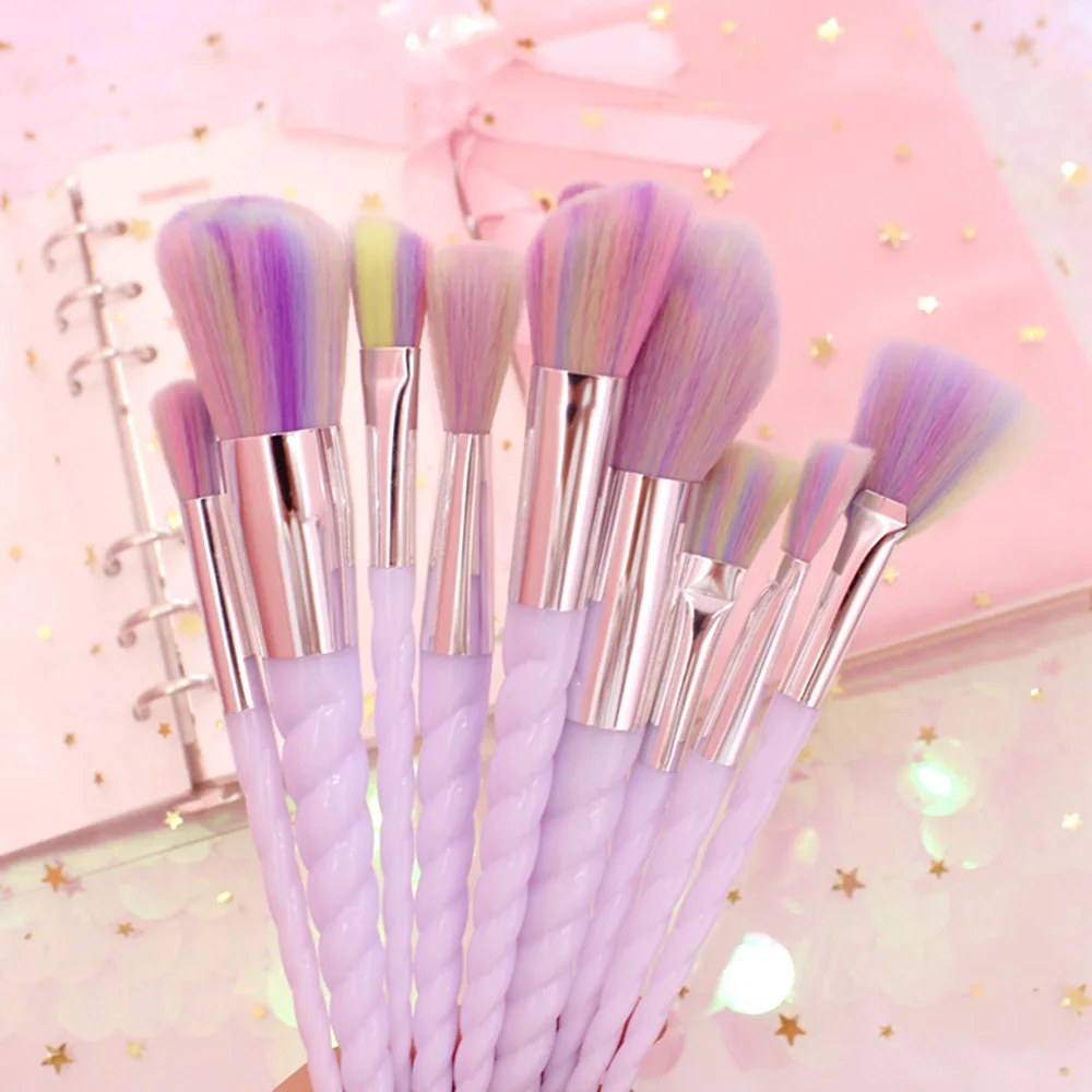 

10pcs Unicorn Makeup Brushes Set Foundation Eyeshadow Base Powder Blush Blending Brushes Makeup Brush Cosmetic Tools