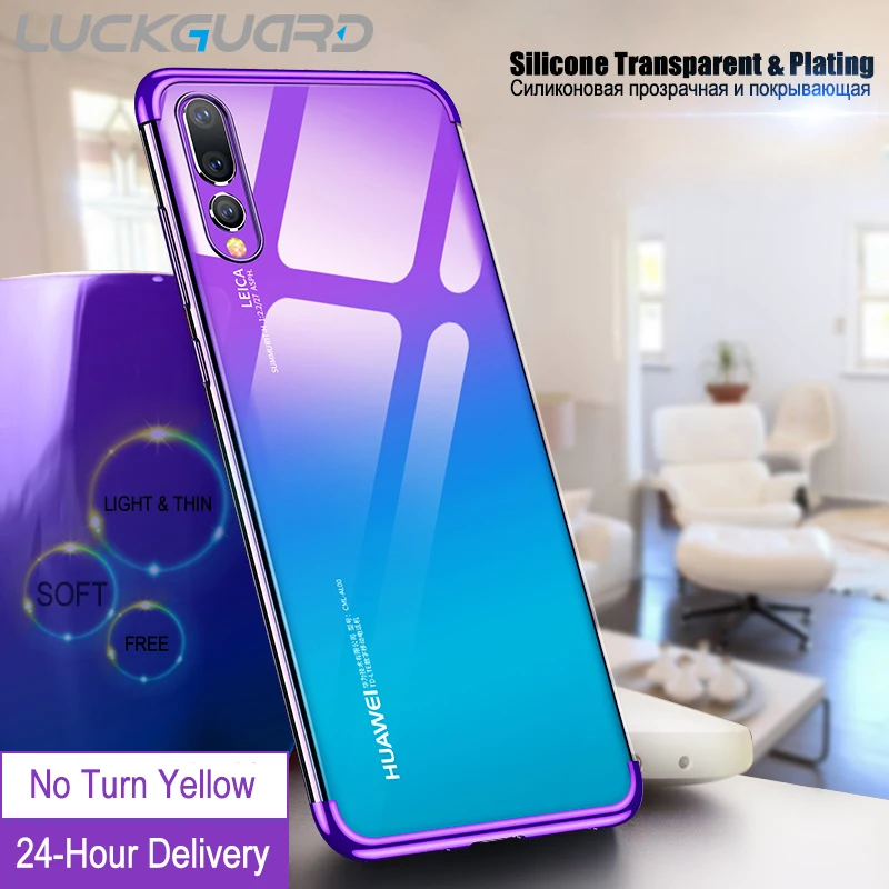 Роскошный силиконовый чехол LuckGuard для Huawei P20 P30 Pro P9 Plus P10 Lite 2017 мягкий прозрачный из