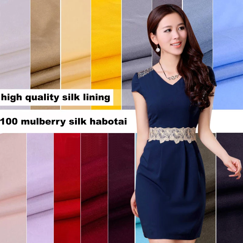 

Meter Silk Habotai Material Textile Pure Silk Linings Plain Dyed Habutai Fabric Tissue