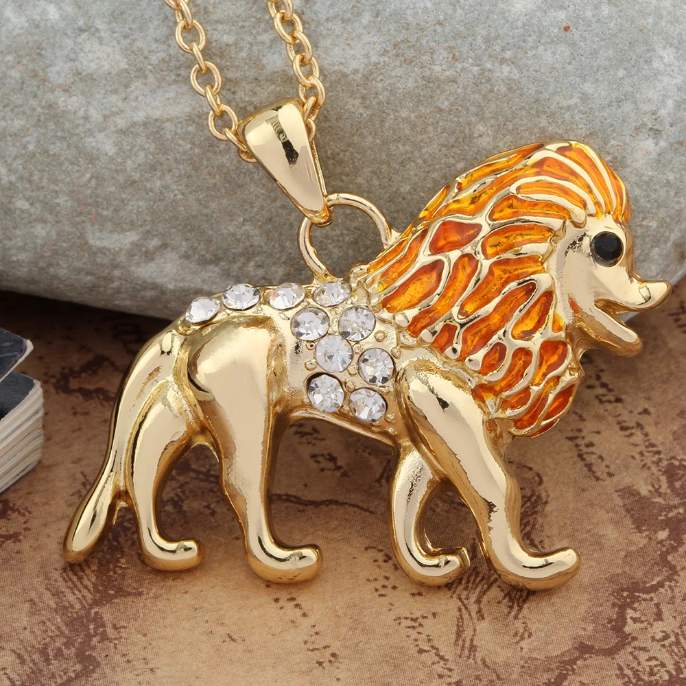 Chain necklace valentine's day jewelry simple lion pendant necklace