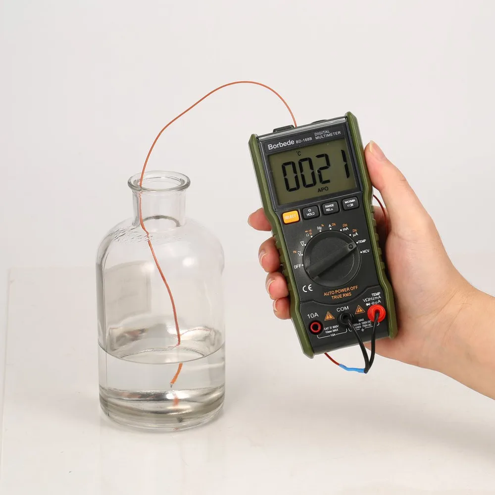Borbede 6000 Count Digital Multimeter DC/AC Voltage Current Meter Handheld Voltmeter Diode NCV Tester True RMS with Flashlight |