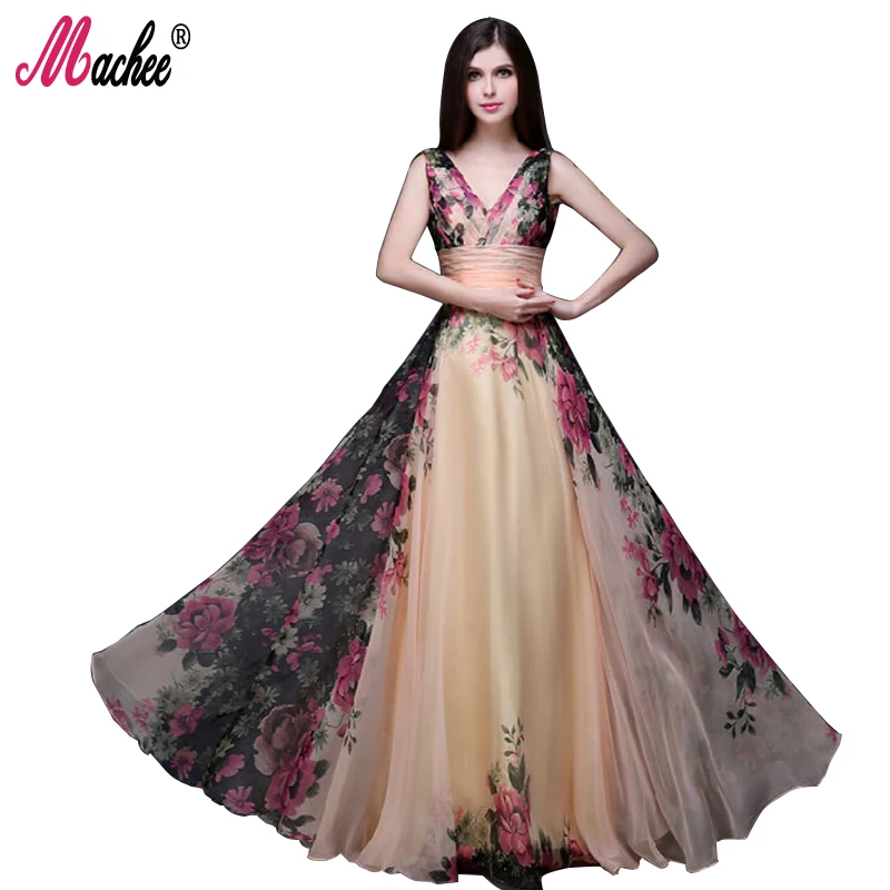 Machee Summer Vintage Floral Dress 2017 High Waist
