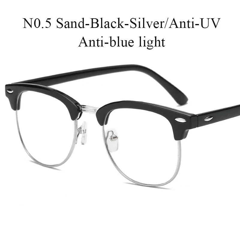Винтажные очки без оправы с защитой от Голубых лучей, мужские очки для компьютера, синий светильник, защитные очки для игр, модные очки с прозрачными линзами Oculos - Цвет оправы: N0.5