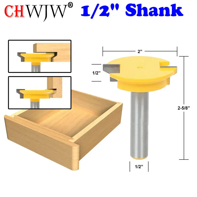 1PC 1/2'' Shank Straight Rail & Stile Router Bit Woodworking Chisel Cutter Tool