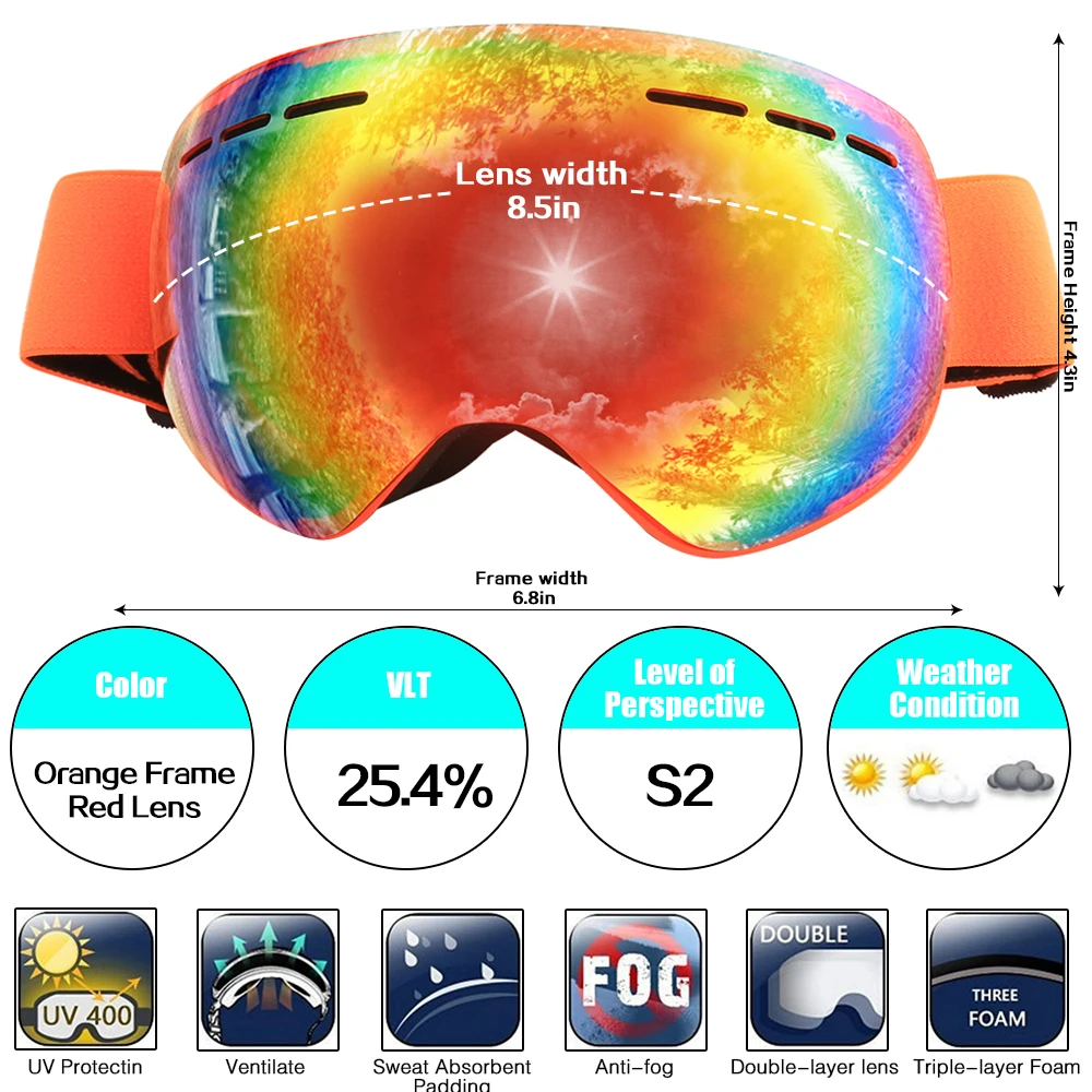 Магнитные лыжные очки от бренда Jiepolly, профессиональные лыжные очки для сноуборда, лыжные очки, лыжные очки, лыжная маска, противотуманные двойные линзы