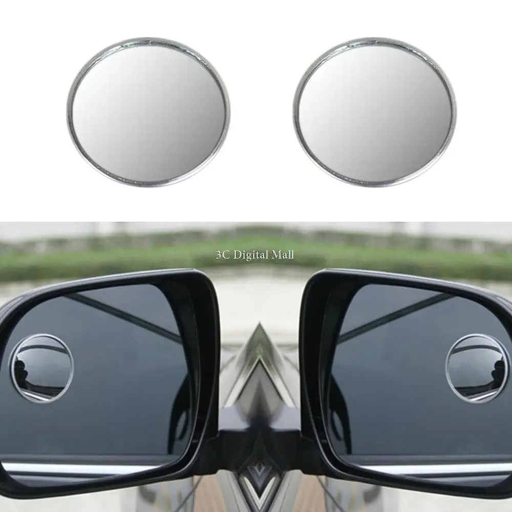 

1Pair New Driver Side Wide Angle Round Convex Mirror Car Vehicle Mirror Blind Spot Auto RearView Mirrors