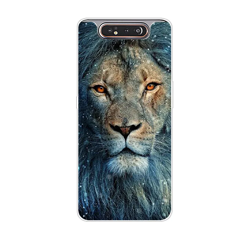 4 Для samsung A80 чехол с животным Мягкий ТПУ Прозрачный бампер чехол для samsung Galaxy A80 Силиконовая задняя крышка для телефона Capas A 80 A805 A805F - Цвет: 4