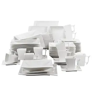 Dinner-Set Porcelain Dessert Service Soup MALACASA White FLORA with 12--Cup Saucer 12-Person Dinner-Set Porcelain Dessert Service Soup MALACASA White FLORA with 12--Cup Saucer 12-Person