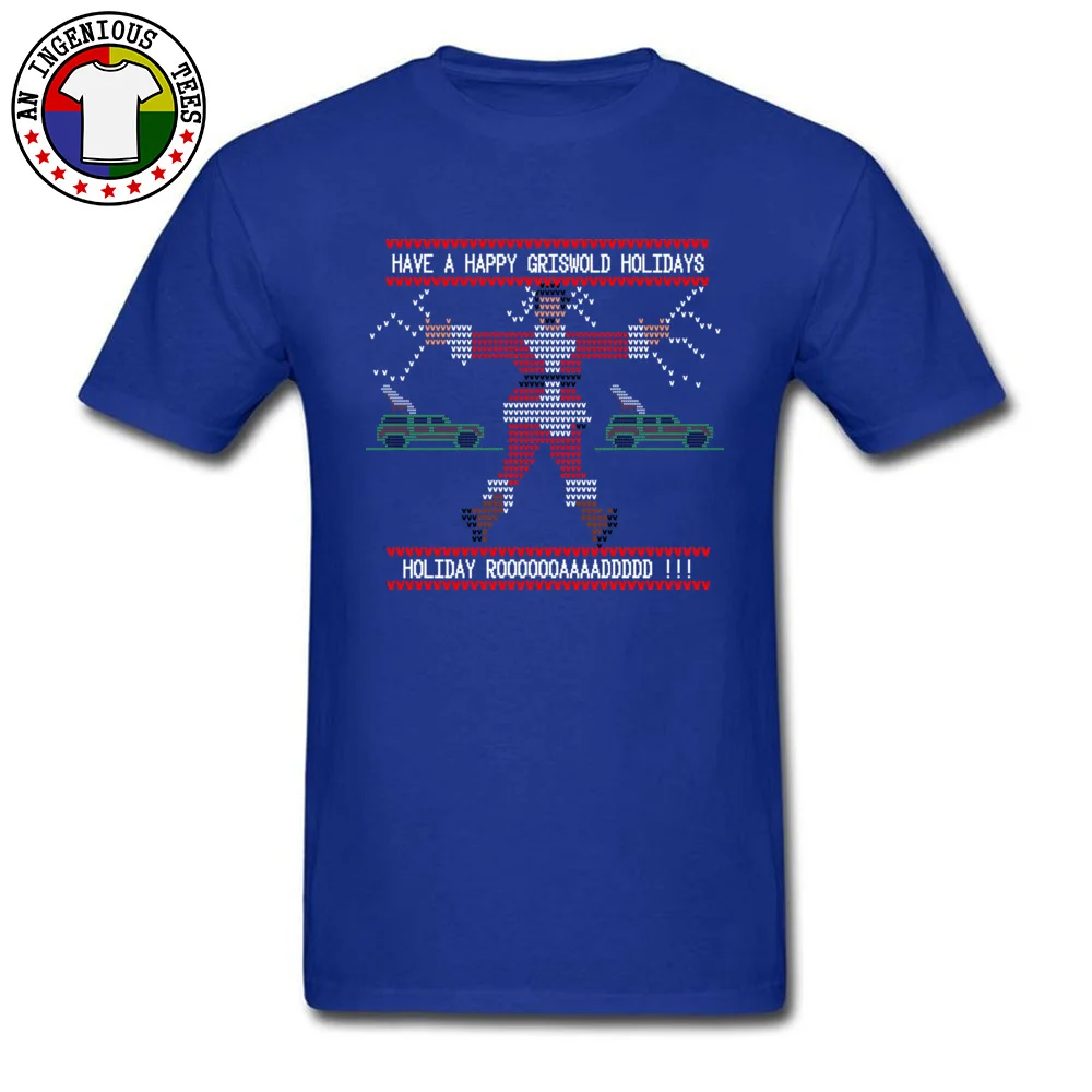 Griswold Christmas Normal Summer Fall 100% Cotton Crewneck Men T Shirt Street Tees Graphic Short Sleeve Top T-shirts Griswold Christmas blue