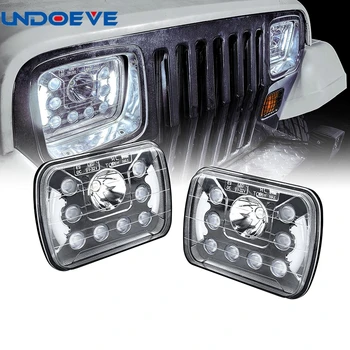 

7x6 inch 45W LED Headlight with DRL Pair [Plug & Play] [Energy Efficient] [Bold Styling] [Low/High Beam]