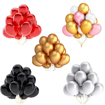

20Pcs Birthday Party Decor Balloons Gold Black Pink Latex Balloon Wedding Anniversary Inflatable Ballon Baby Shower Air Globos