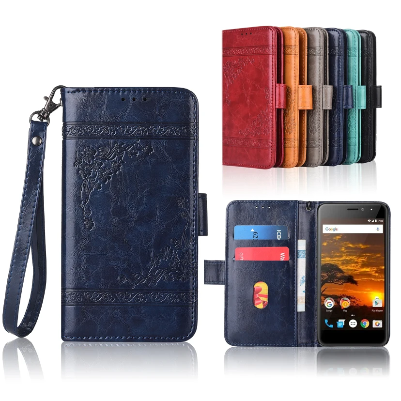 

Newest Wallet case for Vertex Impress Lion 3G 4G Flip case with Strap100% special PU leather embossing flower cover case