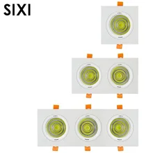 6 шт./лот Крытый встроенный светодиоды на решетку COB фасоли Галогеновый светильник 3W5W7W10W12W20W30W 3 головного света AR111 двойной решетка фары одиночные огни