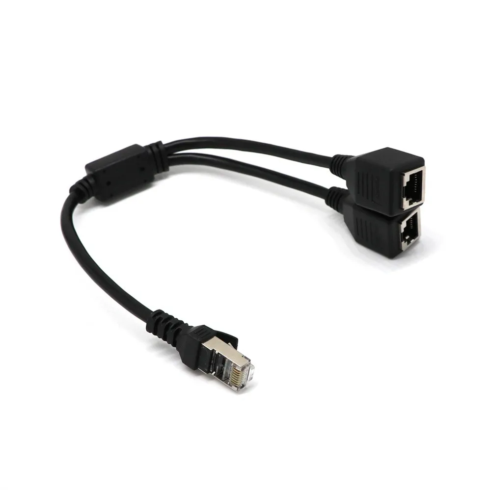1 to 2 Socket LAN Ethernet Network RJ45 Plug Splitter Extender Adapter Connector (12)