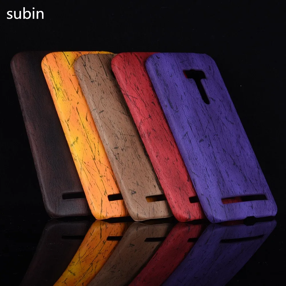 

New For Asus Zenfone Selfie ZD551KL Case 5.5 inch PU Wood Leather grain mobile holster For Asus ZD551KL shell phone bag cover
