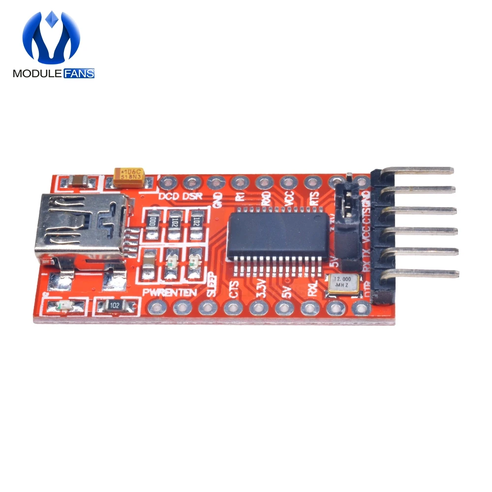 Плата модуля последовательного адаптера FT232RL FT232 с USB на TTL 3 В 5 для мини порта Arduino